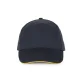 K-UP KP124 5 paneles kontrasztos baseball sapka - navy/yellow színben
