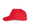 K-UP KP124 5 paneles kontrasztos baseball sapka - red/white színben