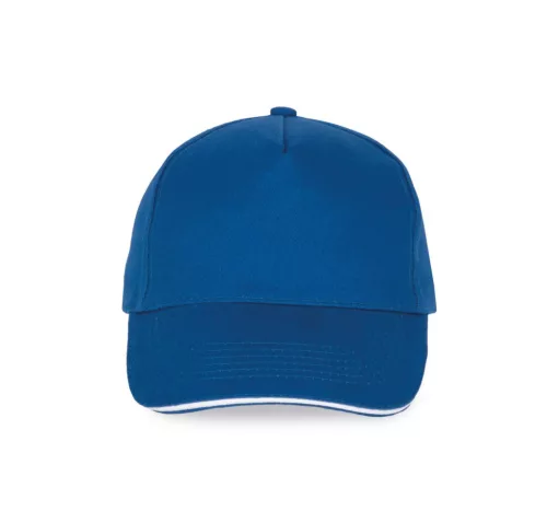 K-UP KP124 5 paneles kontrasztos baseball sapka - royal blue/white színben