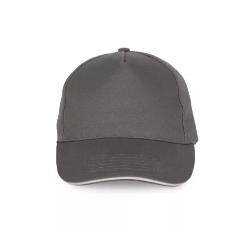 K-UP KP124 5 paneles kontrasztos baseball sapka - slate grey/light grey színben