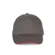 K-UP KP124 5 paneles kontrasztos baseball sapka - slate grey/red színben