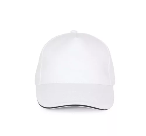 K-UP KP124 5 paneles kontrasztos baseball sapka - white/navy színben