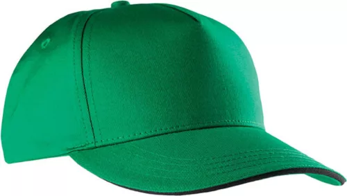 K-UP KP130 5 paneles kontrasztos baseball sapka - kelly green/black színben