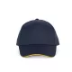 K-UP KP130 5 paneles kontrasztos baseball sapka - navy/yellow színben