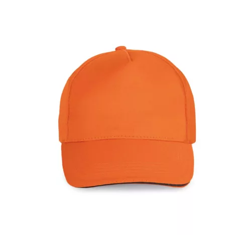 K-UP KP130 5 paneles kontrasztos baseball sapka - orange/dark grey színben