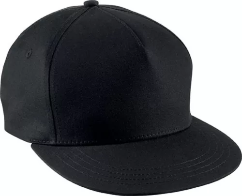 K-UP KP139 5 paneles baseball sapka lapos ellenzővel - black színben