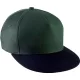 K-UP KP139 5 paneles baseball sapka lapos ellenzővel - forest green/black színben