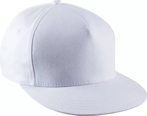 K-UP KP139 5 paneles baseball sapka lapos ellenzővel - white színben