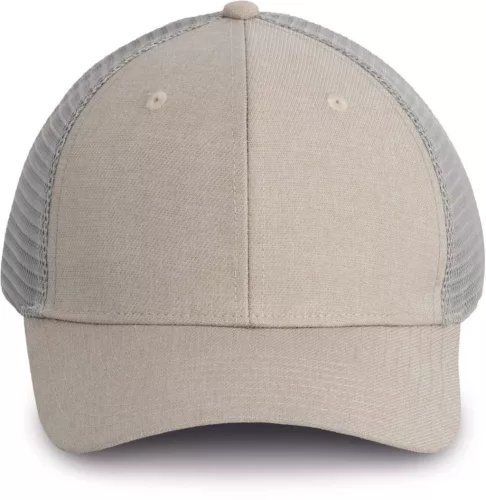K-UP KP142 6 paneles kamionos baseball sapka - sand heather/light grey színben