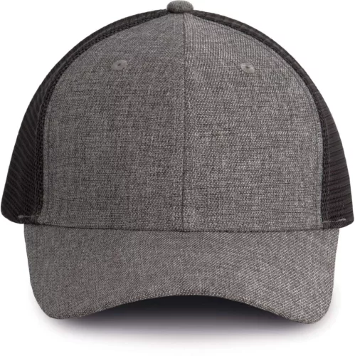 K-UP KP142 6 paneles kamionos baseball sapka - silver heather/dark grey színben