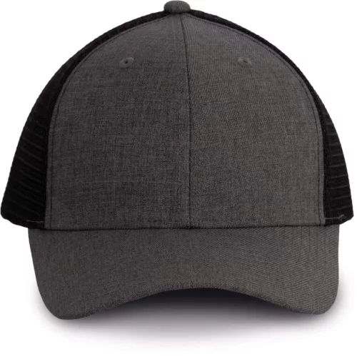 K-UP KP142 6 paneles kamionos baseball sapka - steel grey heather/black színben