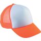 K-UP KP143 5 paneles gyerek kamionos baseball sapka - white/fluorescent orange színben