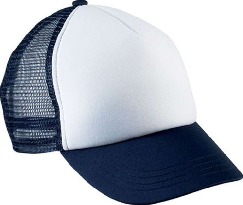 K-UP KP143 5 paneles gyerek kamionos baseball sapka - white/navy színben
