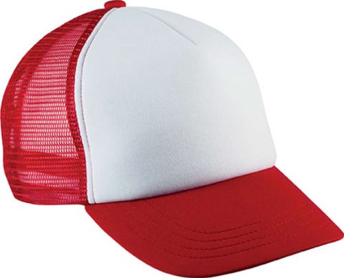 K-UP KP143 5 paneles gyerek kamionos baseball sapka - white/red színben