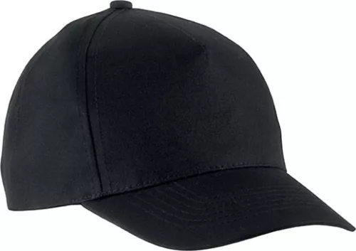 K-UP KP149 5 paneles gyerek baseball sapka pamutból - black színben