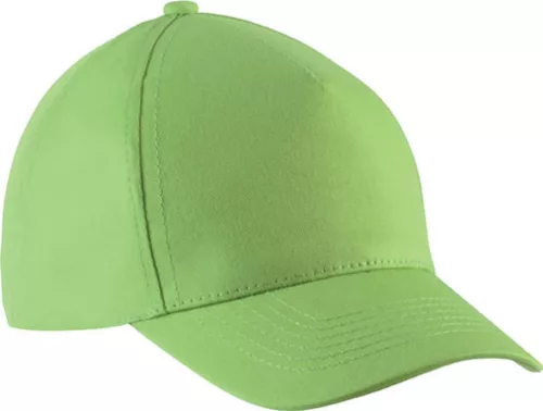 K-UP KP149 5 paneles gyerek baseball sapka pamutból - lime színben