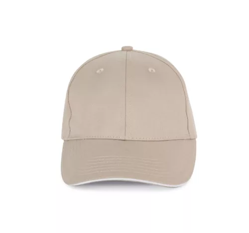 K-UP KP153 6 paneles kontrasztos baseball sapka - beige/white színben
