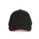 K-UP KP153 6 paneles kontrasztos baseball sapka - black/red színben