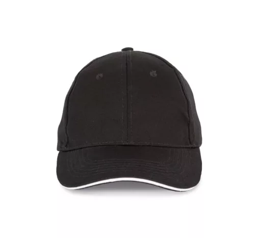 K-UP KP153 6 paneles kontrasztos baseball sapka - black/white színben