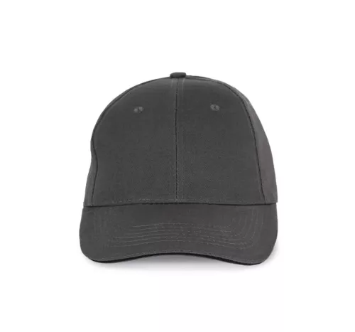 K-UP KP153 6 paneles kontrasztos baseball sapka - dark grey/black színben