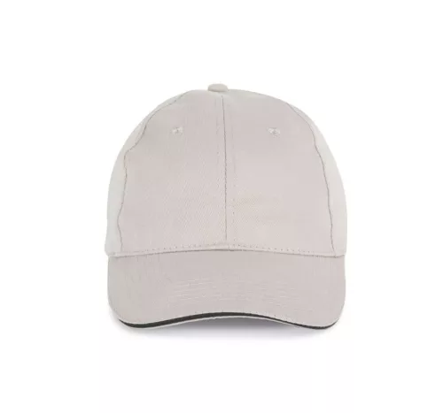 K-UP KP153 6 paneles kontrasztos baseball sapka - light grey/dark grey színben