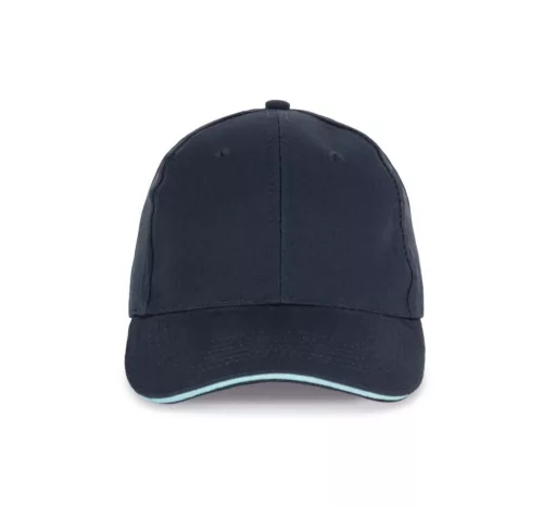 K-UP KP153 6 paneles kontrasztos baseball sapka - navy/sky blue színben