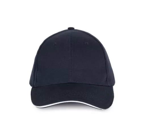 K-UP KP153 6 paneles kontrasztos baseball sapka - navy/white színben