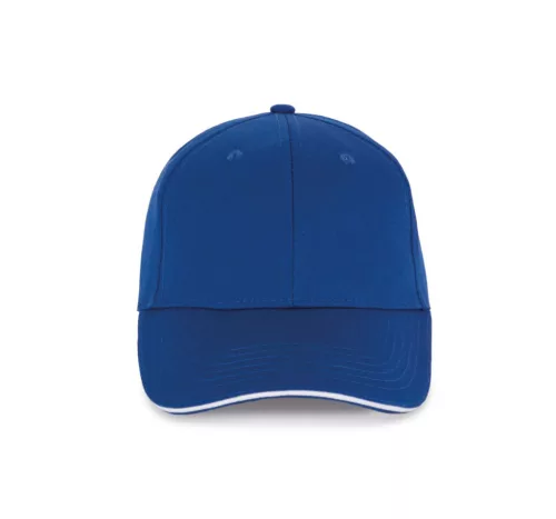 K-UP KP153 6 paneles kontrasztos baseball sapka - royal blue/white színben