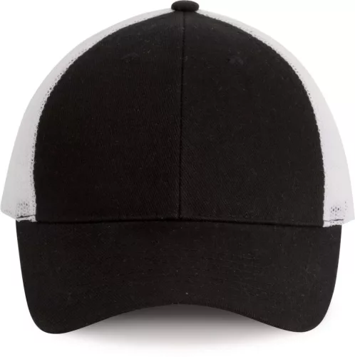K-UP KP158 6 paneles hálós baseball sapka - black/white színben