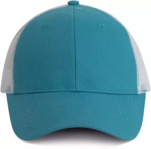 K-UP KP158 6 paneles hálós baseball sapka - surf blue/white színben
