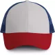 K-UP KP158 6 paneles hálós baseball sapka - white/red/royal blue színben