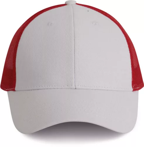K-UP KP158 6 paneles hálós baseball sapka - white/red színben