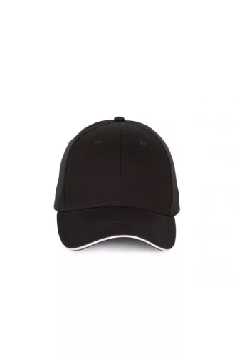 K-UP KP185 6 paneles kontrasztos baseball sapka - black/white színben
