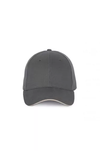 K-UP KP185 6 paneles kontrasztos baseball sapka - dark grey/light grey színben