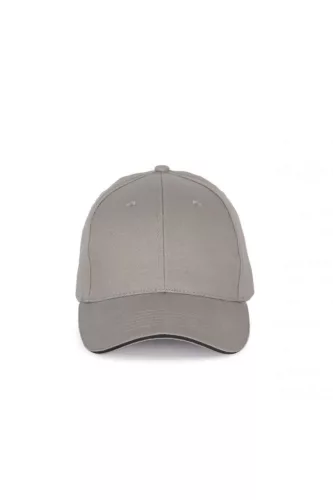 K-UP KP185 6 paneles kontrasztos baseball sapka - light grey/dark grey színben
