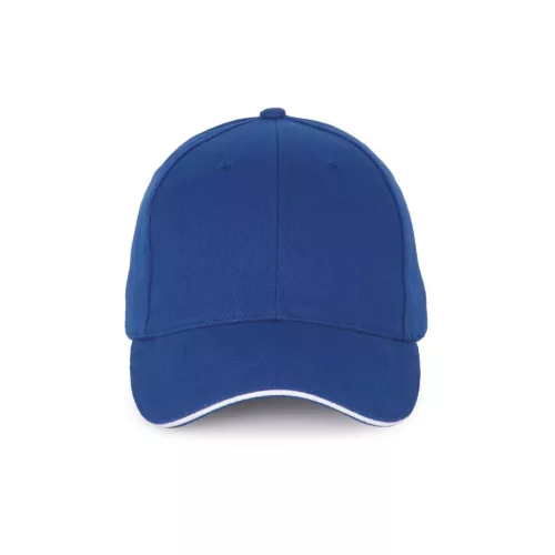 K-UP KP185 6 paneles kontrasztos baseball sapka - royal blue/white színben