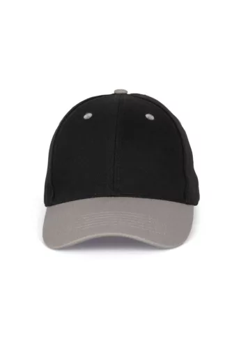 K-UP KP188 6 paneles pamut baseball sapka - black/light grey színben