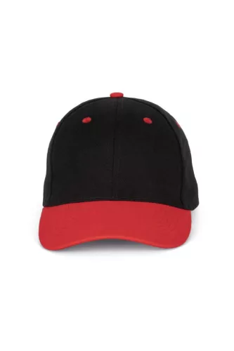 K-UP KP188 6 paneles pamut baseball sapka - black/red színben