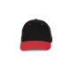 K-UP KP188 6 paneles pamut baseball sapka - black/red színben