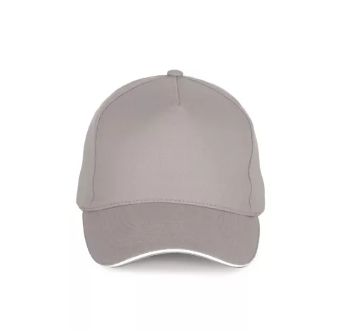 K-UP KP189 6 paneles kontrasztos pamut baseball sapka - beige/white színben