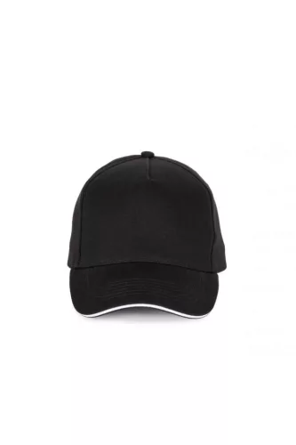 K-UP KP189 6 paneles kontrasztos pamut baseball sapka - black/white színben