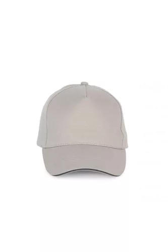 K-UP KP189 6 paneles kontrasztos pamut baseball sapka - light grey/dark grey színben