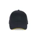 K-UP KP189 6 paneles kontrasztos pamut baseball sapka - navy/yellow színben