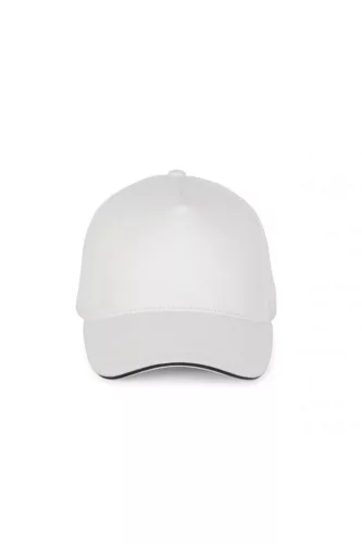 K-UP KP189 6 paneles kontrasztos pamut baseball sapka - white/navy színben