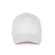 K-UP KP189 6 paneles kontrasztos pamut baseball sapka - white/red színben