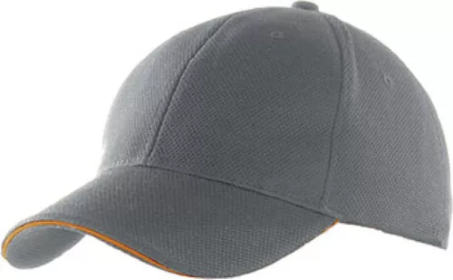 K-UP KP207 6 paneles sportos baseball sapka - grey/orange színben