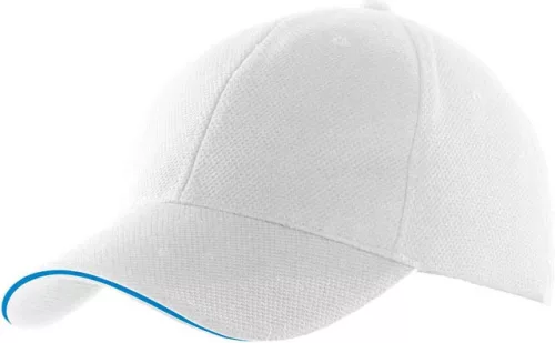 K-UP KP207 6 paneles sportos baseball sapka - white/aqua blue színben