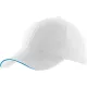 K-UP KP207 6 paneles sportos baseball sapka - white/aqua blue színben