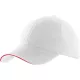 K-UP KP207 6 paneles sportos baseball sapka - white/red színben