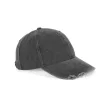 K-UP KP235 6 paneles kopott hatású baseball sapka - washed black színben
